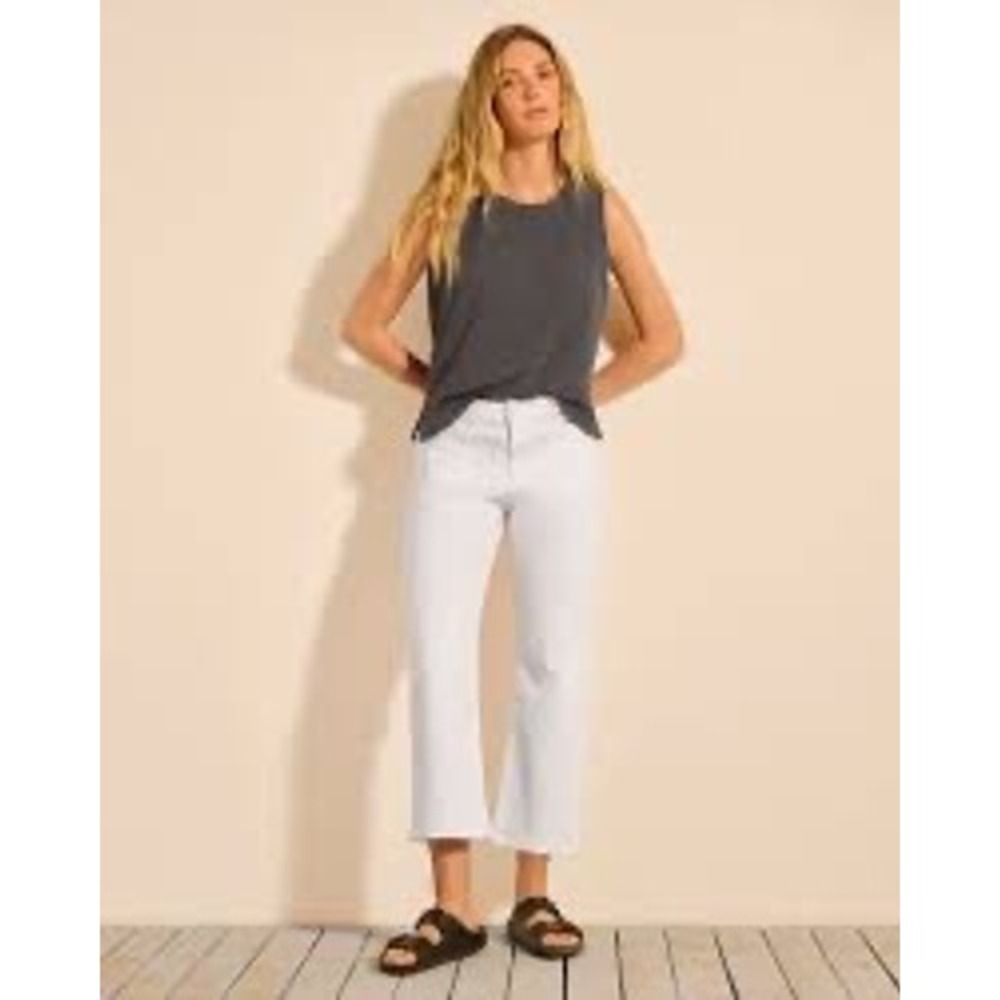 Cabi Kick It Crop White Stretch Denim‎ Jeans Style 5172 Size 6